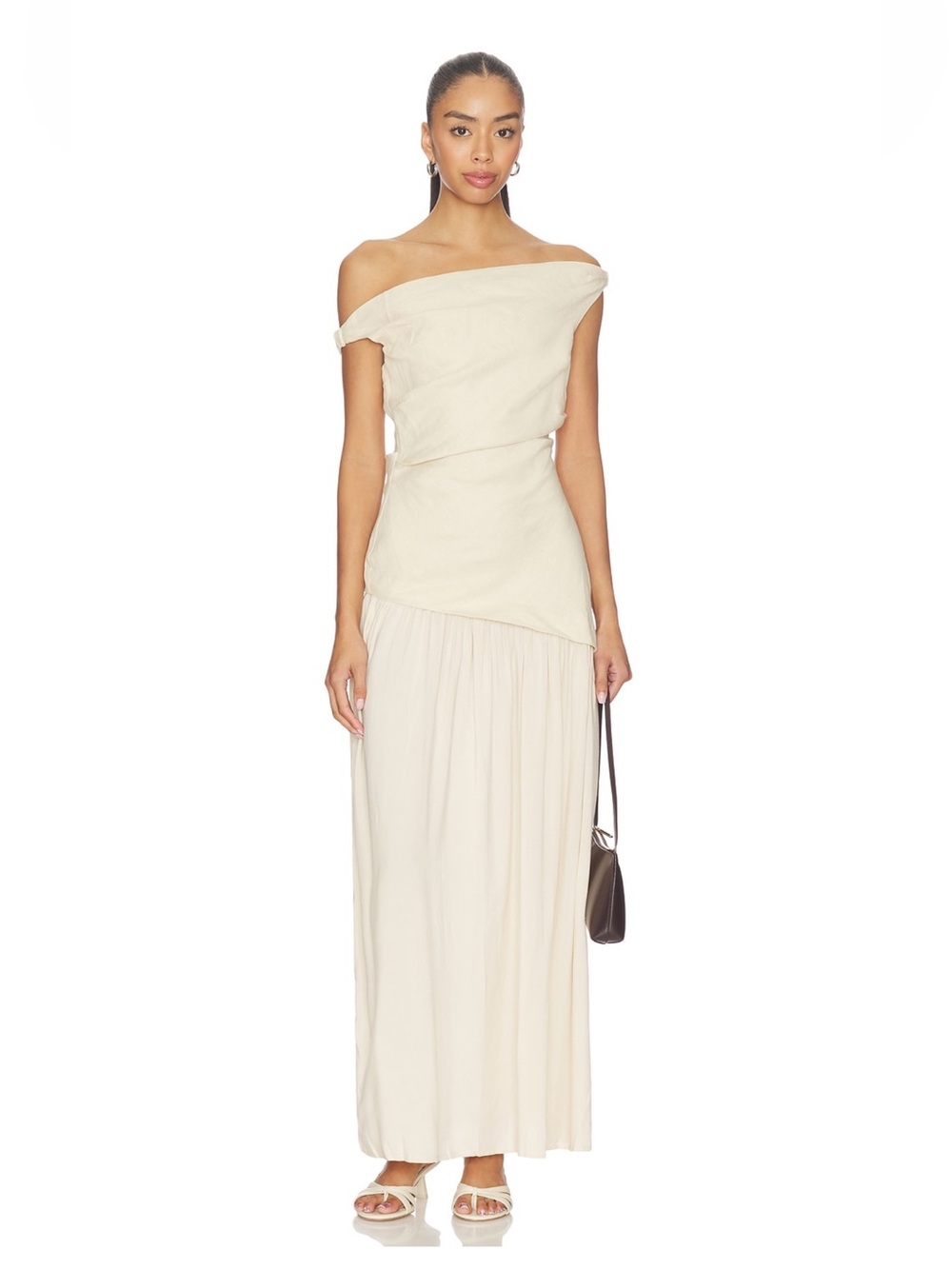 Faithfull the Brand Cream Off-Shoulder Maxi Dress